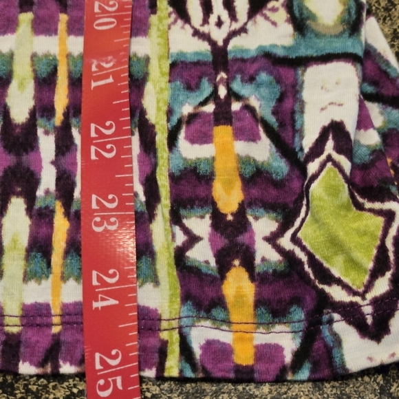 Chico's 2 Multicolor Geometric Women's Blouse Size 12 (M) 3/4 Sleeve Pullover - Picture 5 of 9